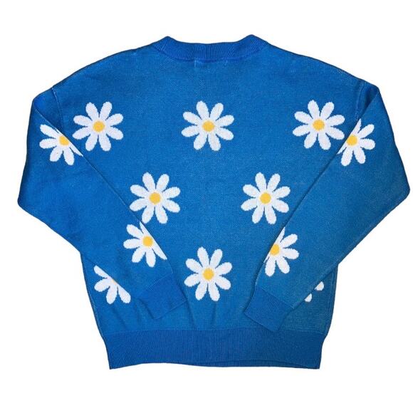 Nikka K Blue White Daisy Sweater Size XS - Picture 2 of 3